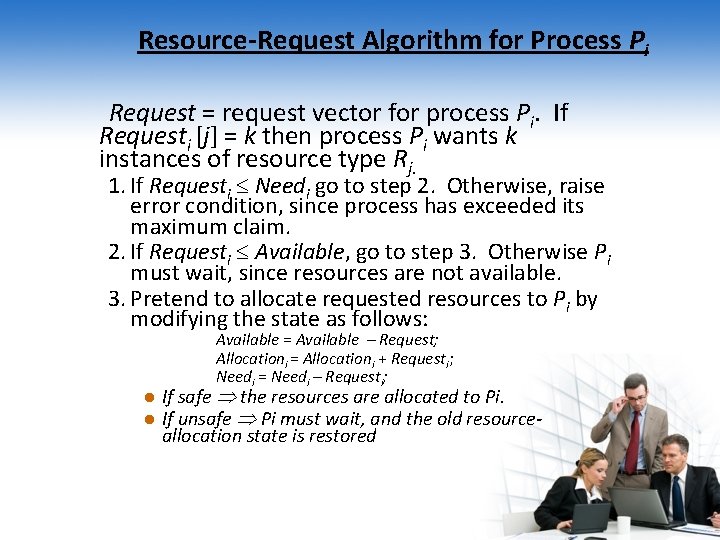 Resource-Request Algorithm for Process Pi Request = request vector for process Pi. If Requesti