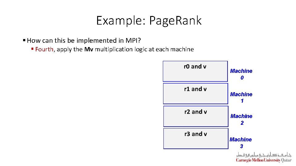 Example: Page. Rank § How can this be implemented in MPI? § Fourth, apply Example: Page. Rank § How can this be implemented in MPI? § Fourth, apply