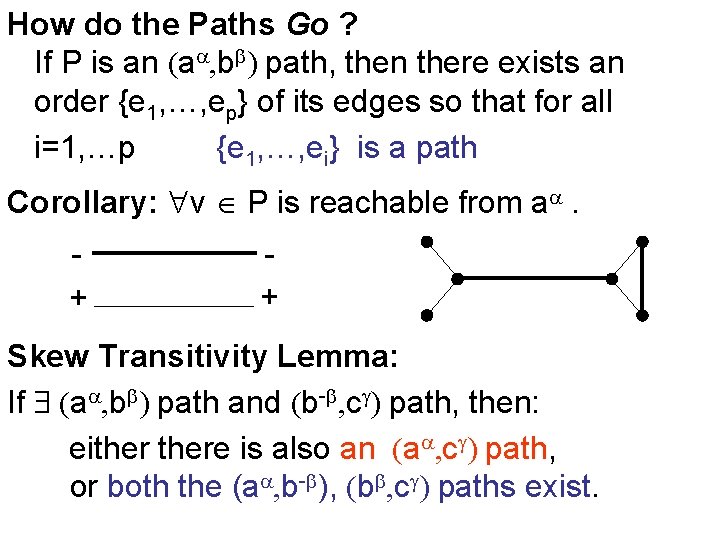 How do the Paths Go ? If P is an (a , bb) path,