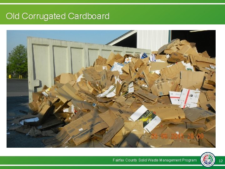 Old Corrugated Cardboard Fairfax County Solid Waste Management Program 12 