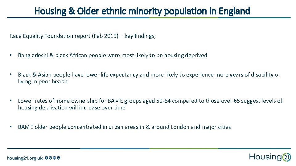 Housing & Older ethnic minority population in England Race Equality Foundation report (Feb 2019)