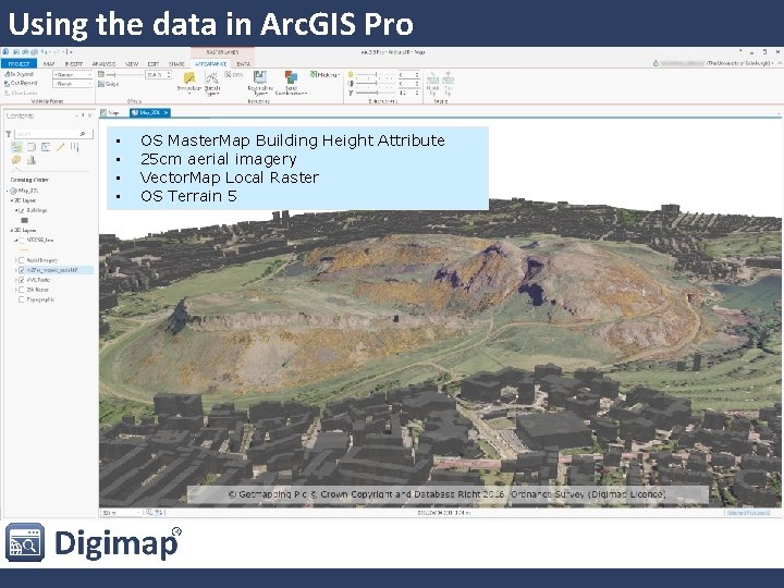 Using the data in Arc. GIS Pro • • OS Master. Map Building Height