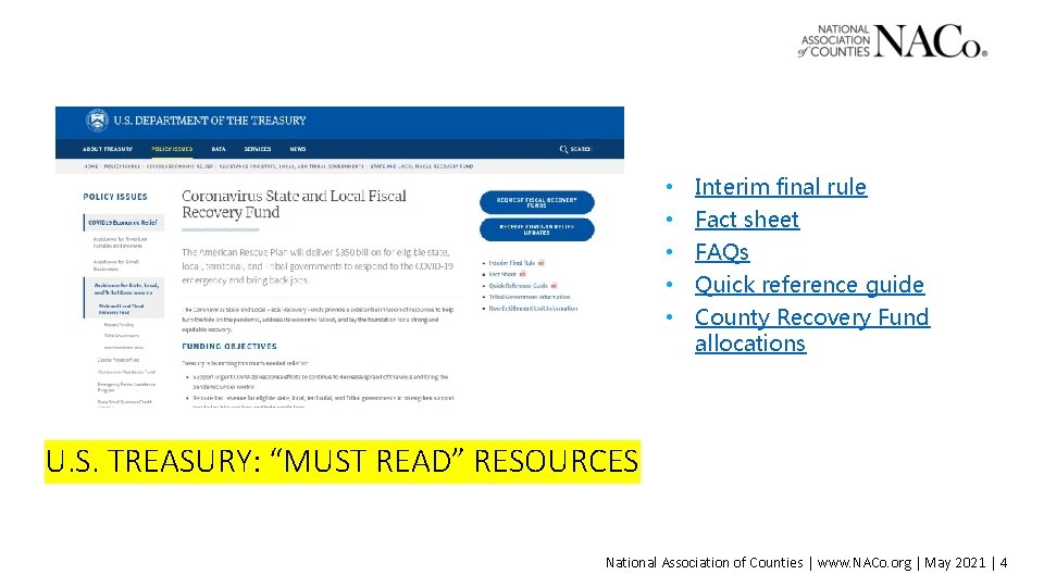  • • • Interim final rule Fact sheet FAQs Quick reference guide County