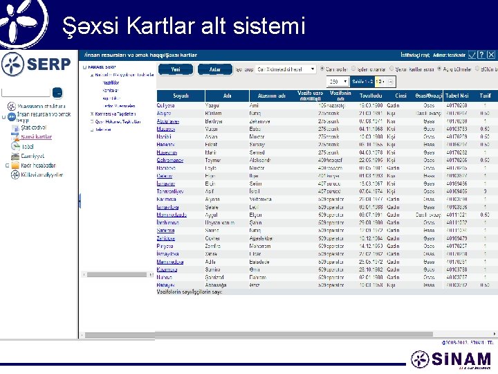 Şəxsi Kartlar alt sistemi 