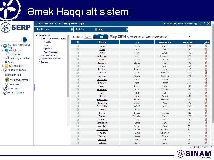 Əmək Haqqı alt sistemi 