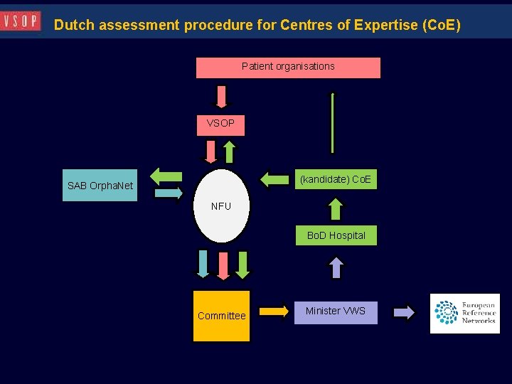 Dutch assessment procedure for Centres of Expertise (Co. E) Patient organisations VSOP (kandidate) Co.