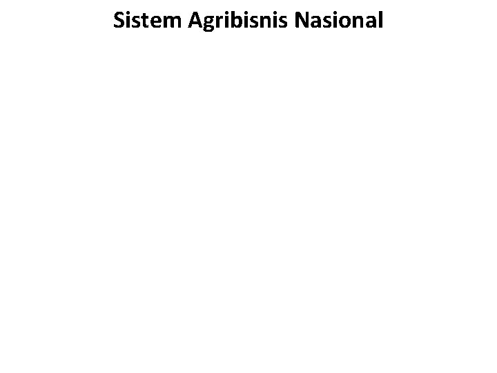 Sistem Agribisnis Nasional 