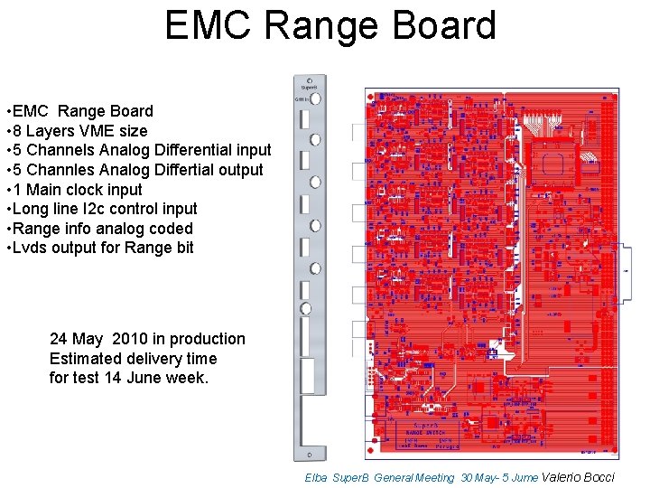 EMC Range Board • 8 Layers VME size • 5 Channels Analog Differential input