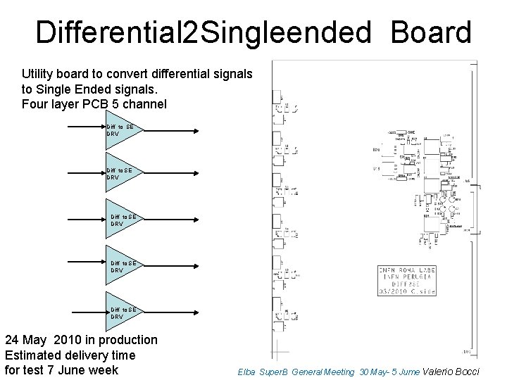 Differential 2 Singleended Board Utility board to convert differential signals to Single Ended signals.