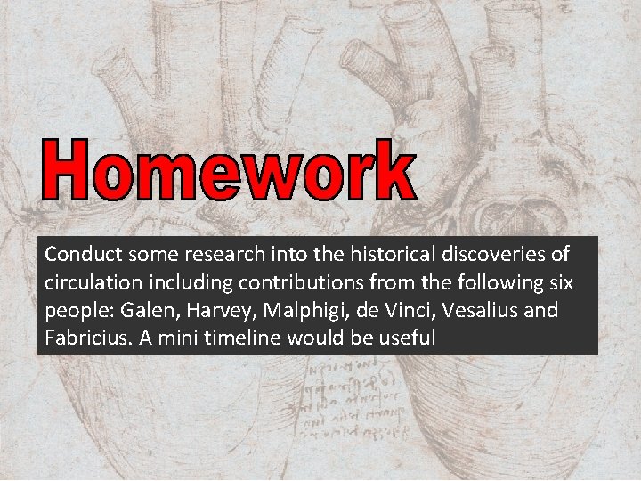 Conduct some research into the historical discoveries of circulation including contributions from the following Conduct some research into the historical discoveries of circulation including contributions from the following