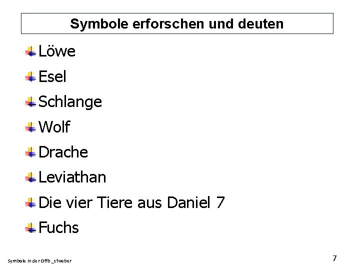 Symbole erforschen und deuten Löwe Esel Schlange Wolf Drache Leviathan Die vier Tiere aus