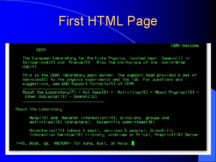 First HTML Page First HTML Page