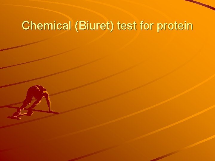 Chemical (Biuret) test for protein 
