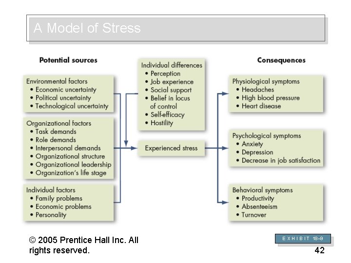 A Model of Stress © 2005 Prentice Hall Inc. All rights reserved. 18– 42