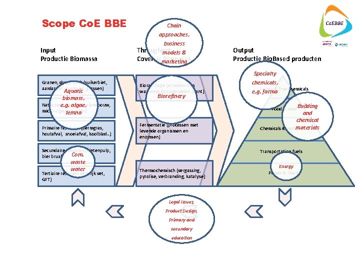 Scope Co. E BBE Chain approaches, Input Productie Biomassa business Throughput models & Coversiemarketing