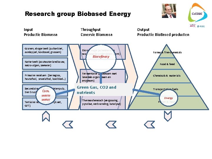 Research group Biobased Energy Input Productie Biomassa Granen, droge teelt (suikerbiet, aardappel, koolzaad, grassen)