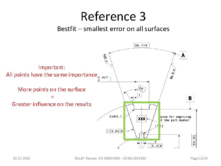 Reference 3 Bestfit – smallest error on all surfaces Important: All points have the