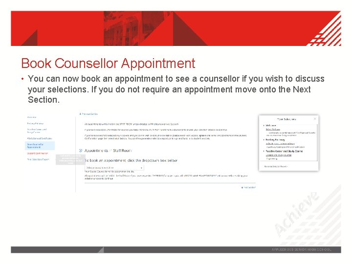 Book Counsellor Appointment • You can now book an appointment to see a counsellor