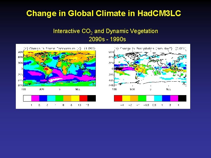 Change in Global Climate in Had. CM 3 LC Interactive CO 2 and Dynamic