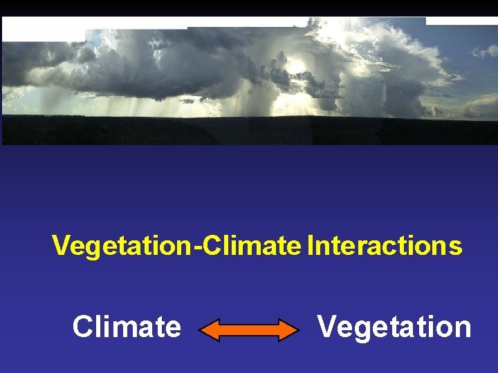 Vegetation-Climate Interactions Climate Vegetation 
