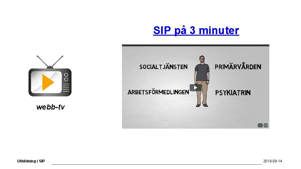 SIP på 3 minuter webb-tv Utbildning i SIP 2018 -09 -14 