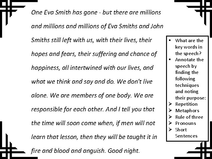 One Eva Smith has gone - but there are millions and millions of Eva