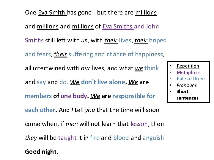 One Eva Smith has gone - but there are millions and millions of Eva