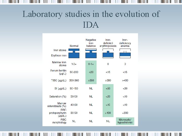 Laboratory studies in the evolution of IDA 