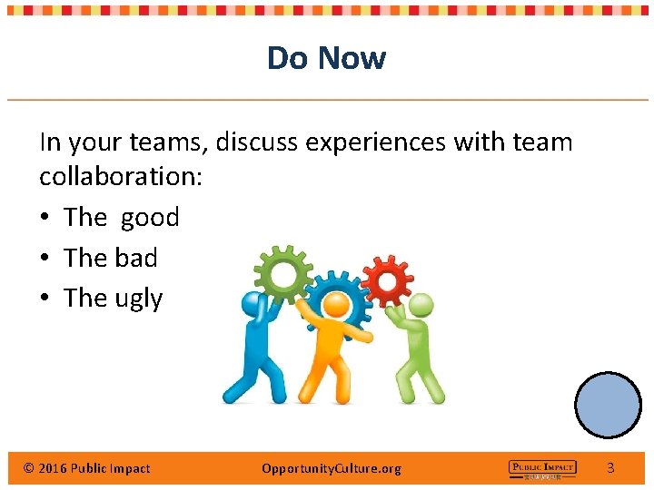 Do Now In your teams, discuss experiences with team collaboration: • The good •