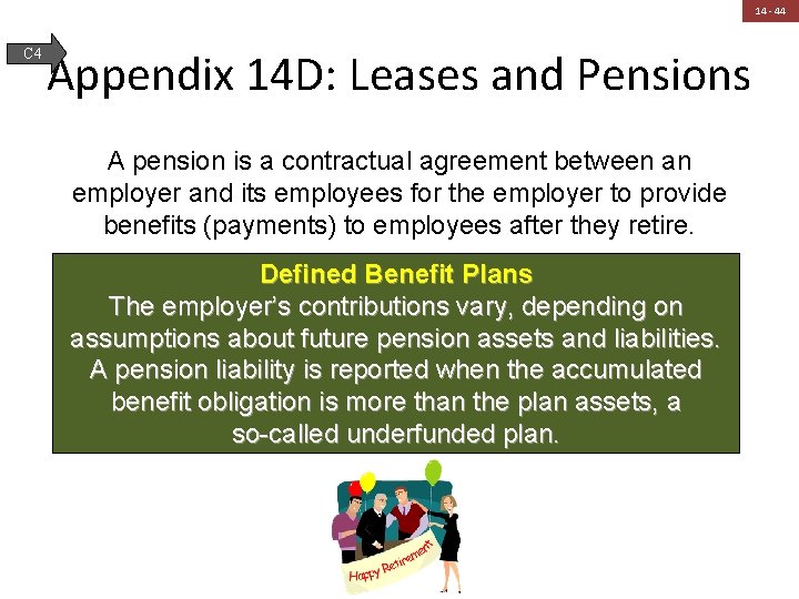 14 - 44 C 4 Appendix 14 D: Leases and Pensions A pension is