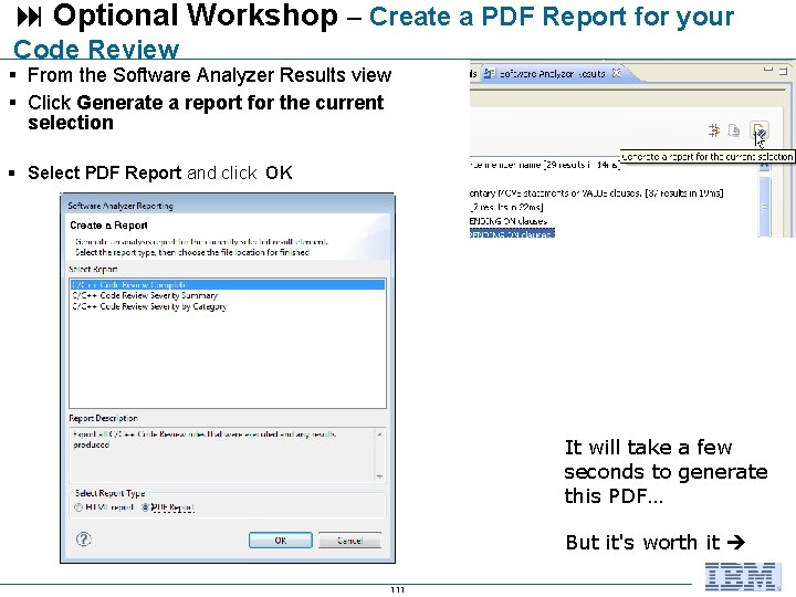  Optional Workshop – Create a PDF Report for your Code Review From the