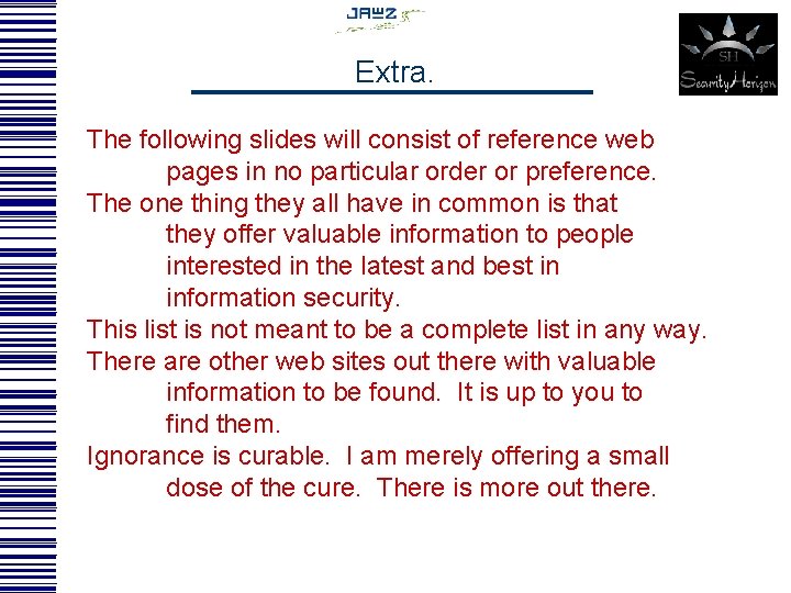 Extra. The following slides will consist of reference web pages in no particular order