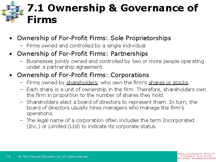 7. 1 Ownership & Governance of Firms • Ownership of For-Profit Firms: Sole Proprietorships