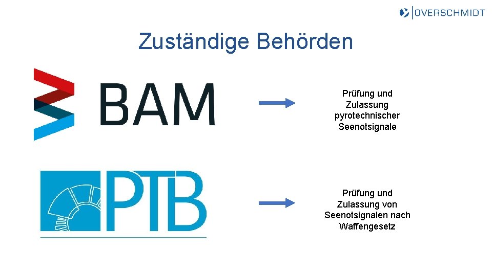 Zuständige Behörden Prüfung und Zulassung pyrotechnischer Seenotsignale Prüfung und Zulassung von Seenotsignalen nach Waffengesetz