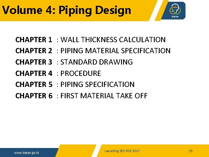 Volume 4: Piping Design CHAPTER 1 CHAPTER 2 CHAPTER 3 CHAPTER 4 CHAPTER 5