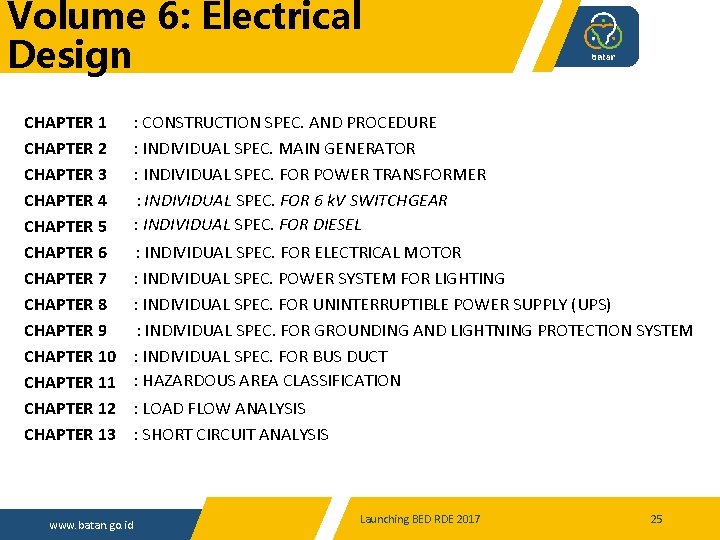 Volume 6: Electrical Design CHAPTER 1 CHAPTER 2 CHAPTER 3 CHAPTER 4 CHAPTER 5