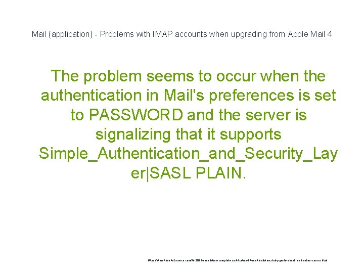 Mail (application) - Problems with IMAP accounts when upgrading from Apple Mail 4 The