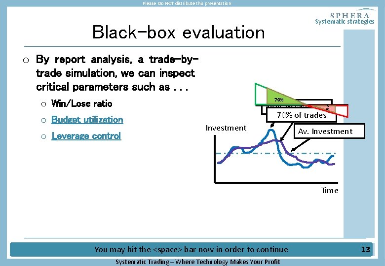 Please Do NOT distribute this presentation Systematic strategies Black-box evaluation o By report analysis,