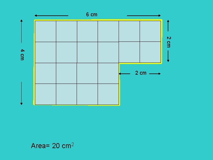 6 cm 2 cm 4 cm 2 cm Area= 20 cm 2 