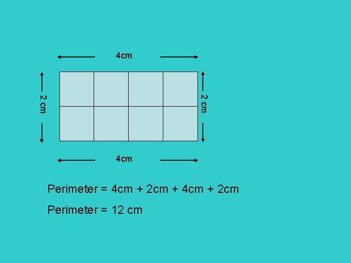 4 cm 2 cm 4 cm Perimeter = 4 cm + 2 cm +