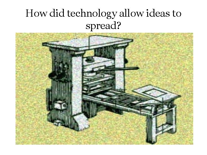 How did technology allow ideas to spread? 
