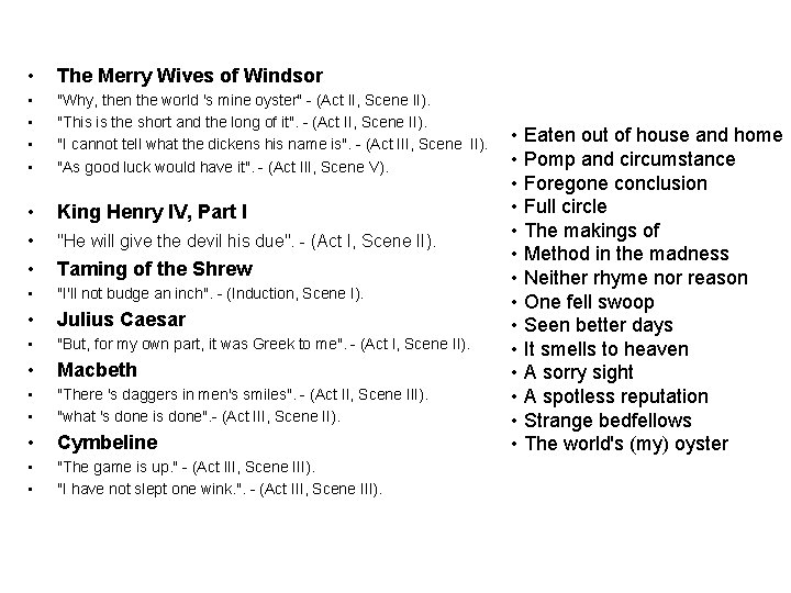  • The Merry Wives of Windsor • • "Why, then the world 's