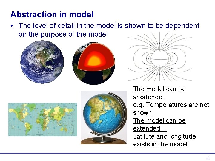 Abstraction in model • The level of detail in the model is shown to Abstraction in model • The level of detail in the model is shown to