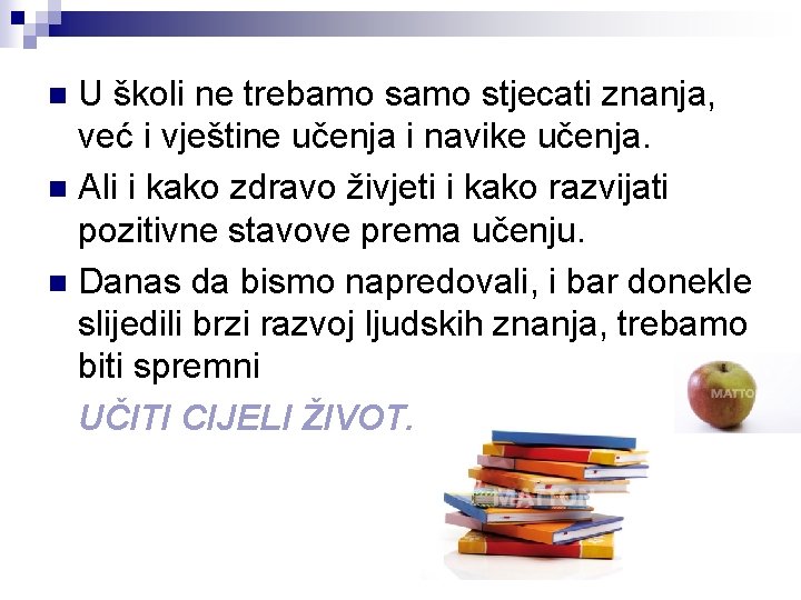 U školi ne trebamo stjecati znanja, već i vještine učenja i navike učenja. n