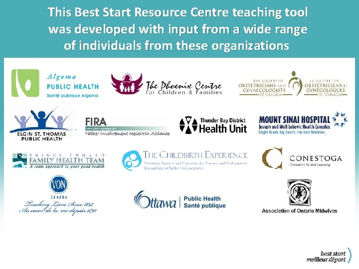 This Best Start Resource Centre teaching tool was developed with input from a wide