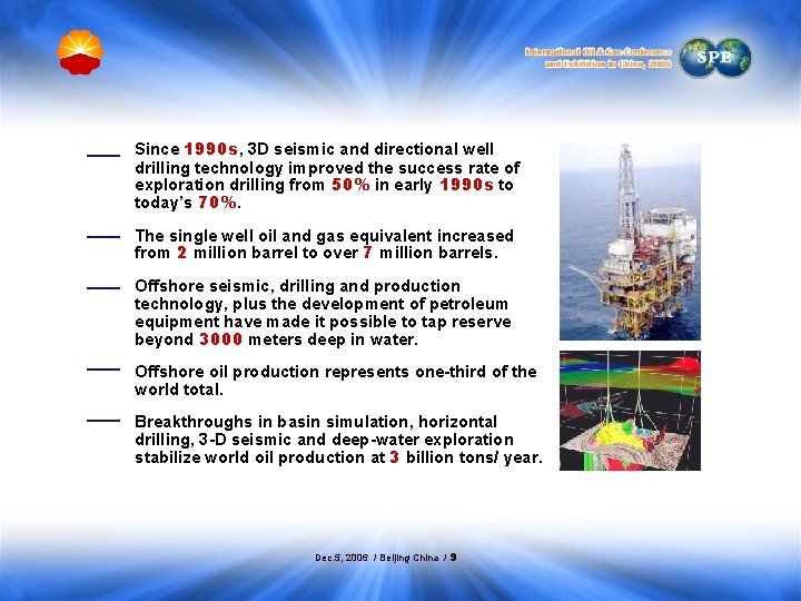 Since 1990 s, 3 D seismic and directional well drilling technology improved the success