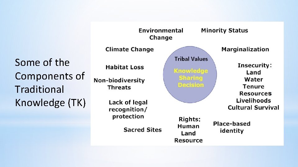 Some of the Components of Traditional Knowledge (TK) 