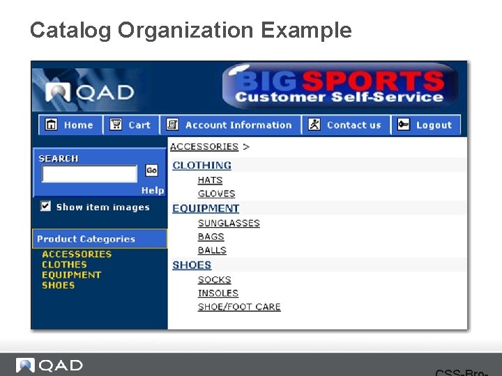 Catalog Organization Example 
