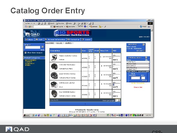 Catalog Order Entry 