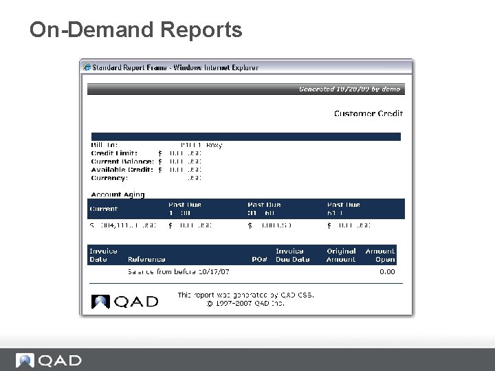 On-Demand Reports 